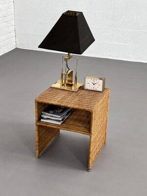 Tables de Chevet en Osier, années 60-70, Set de 2