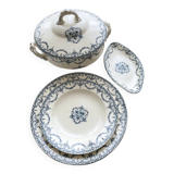 Lot of Plate, Platter, Ramier and Soup Tureen, Iron Earth, "Excelsior" service, E. Bourgeois, late 19th century