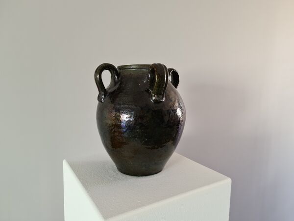 Vase cruche terre cuite émaillée 1900