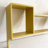 Sixties wooden wall shelf with 3 compartments