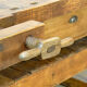 Oak carpenters workbench, circa 1920