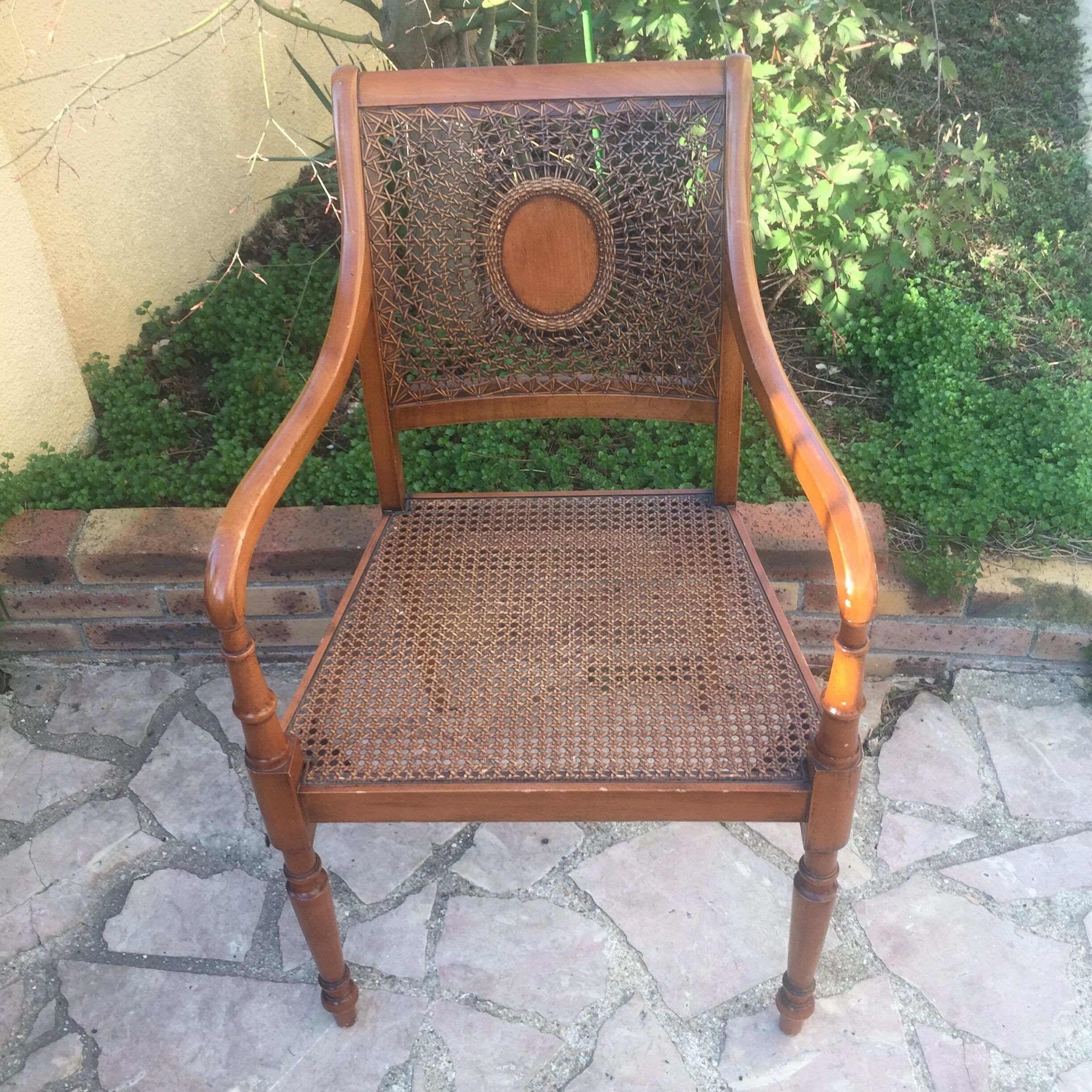 Pair of caned chairs