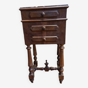 Henri II bedside table in walnut