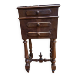 Henri II bedside table in walnut