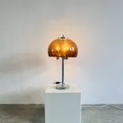 Mid-Century Chromed Mushroom Table Lamp With Acrylic Shade, Europe 1970S