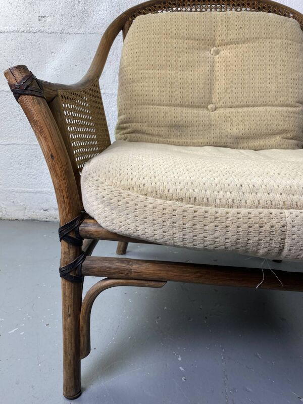 Fauteuil Colonial en bois et cannage