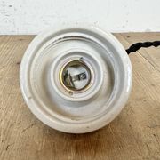 Vintage White Porcelain Pendant Light, 1970s