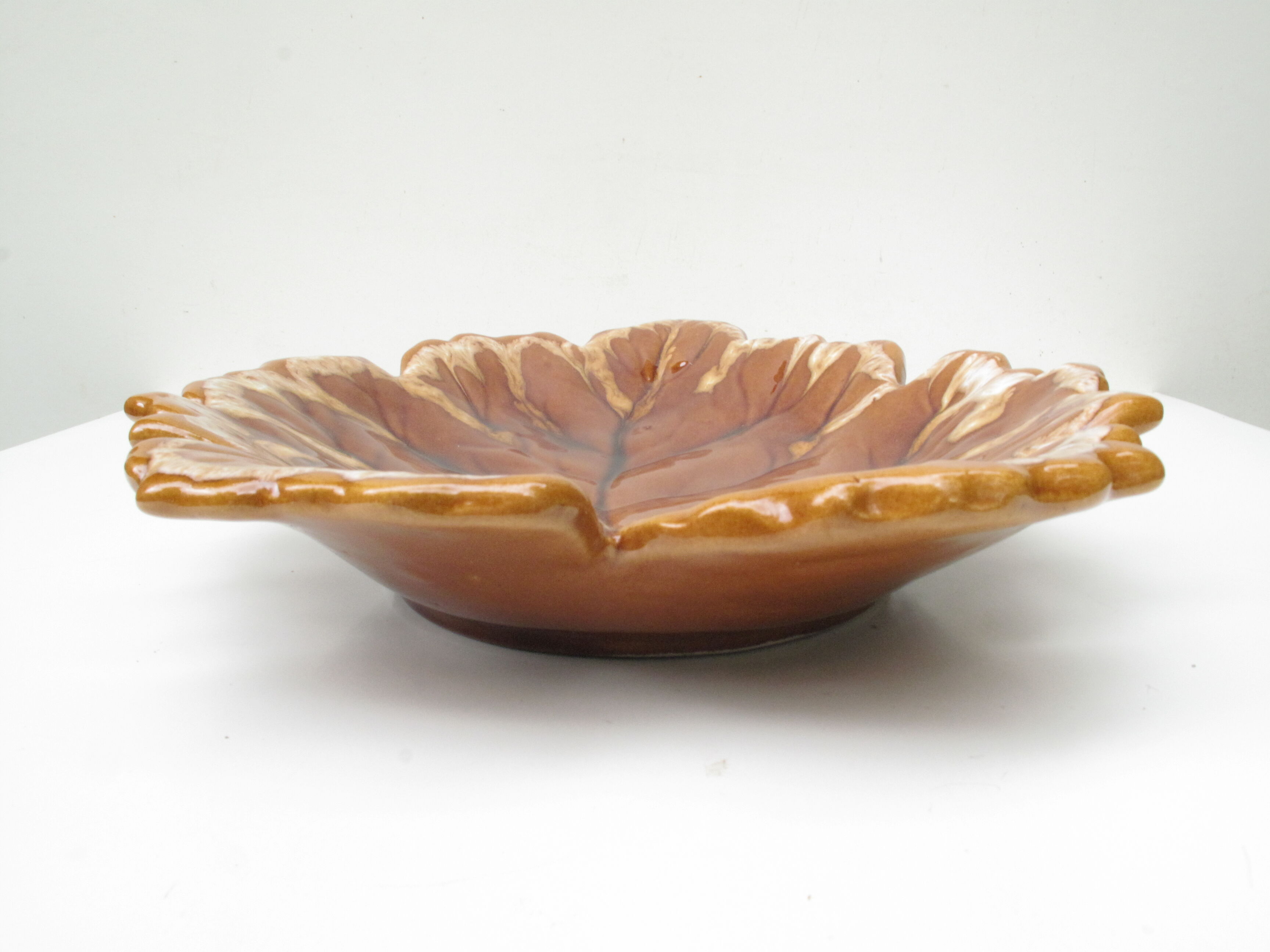 Vallauris vintage ceramic leaf pocket tray