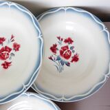 6 vintage deep plates Digoin Sarreguemines model Nina Rosa 2008145