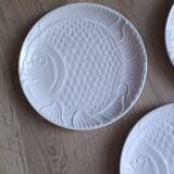 Set 5 assiettes poisson porcelaine blanche