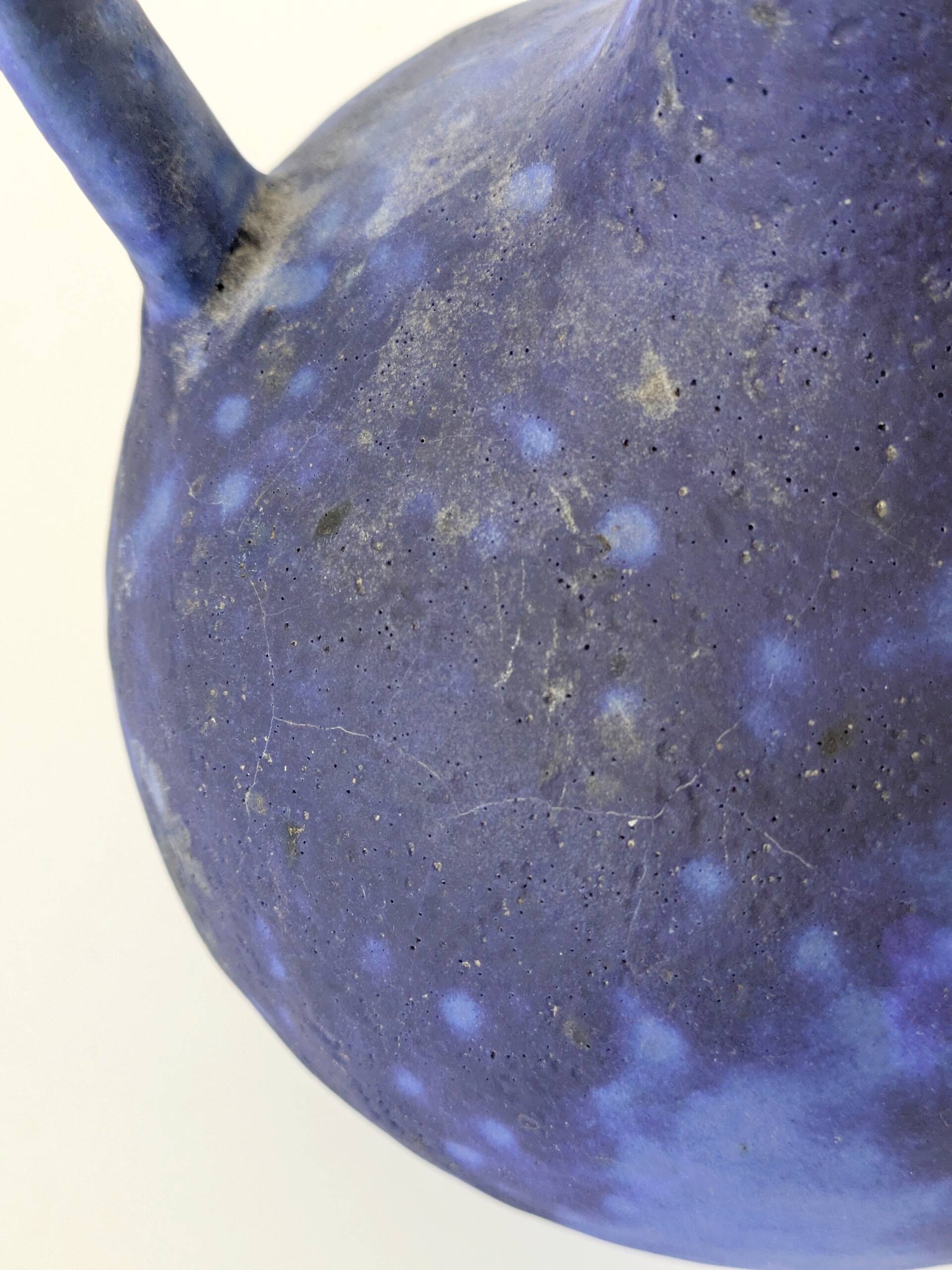 Mid-Century blue Klein vase Heyne ceramics, Germany, 1960s