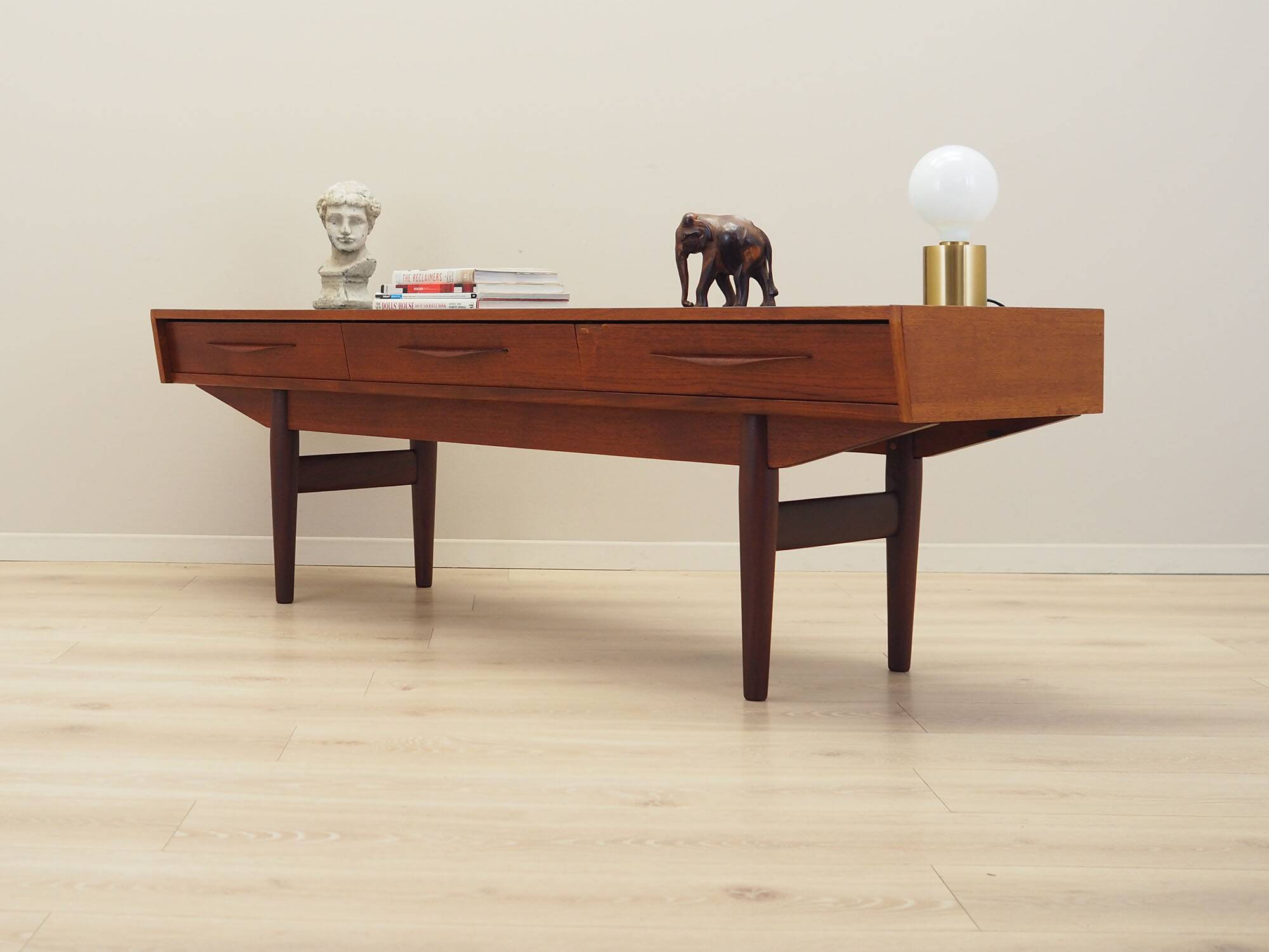 Teak lowboard, Danish design, 1970s, production: Denmark