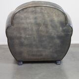 Sheepskin design armchair in a beautiful deep dark color