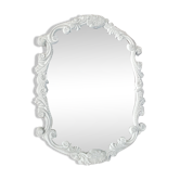 Miroir décor floral patiné gris