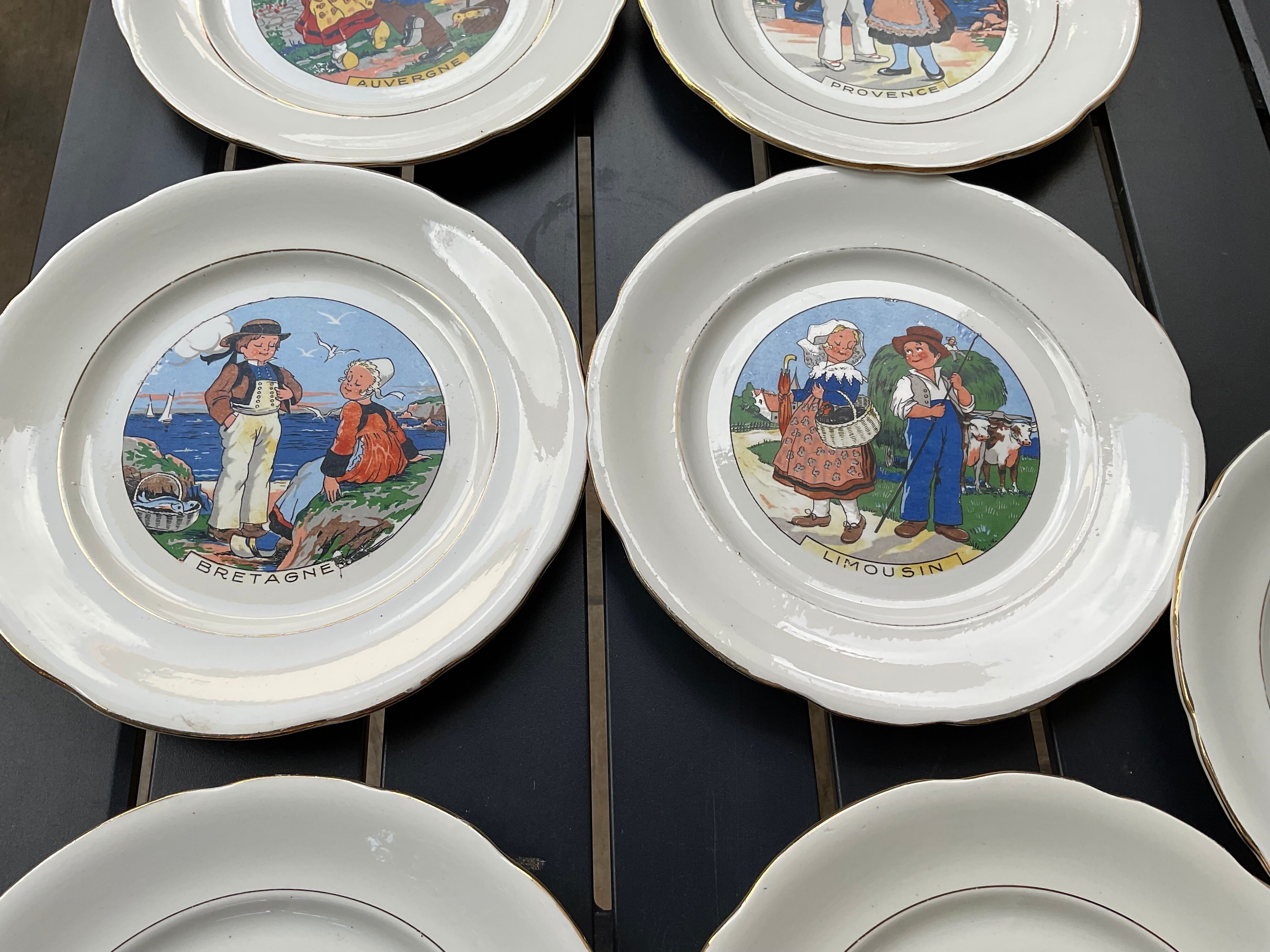11 assiettes à dessert sarreguemines vintage