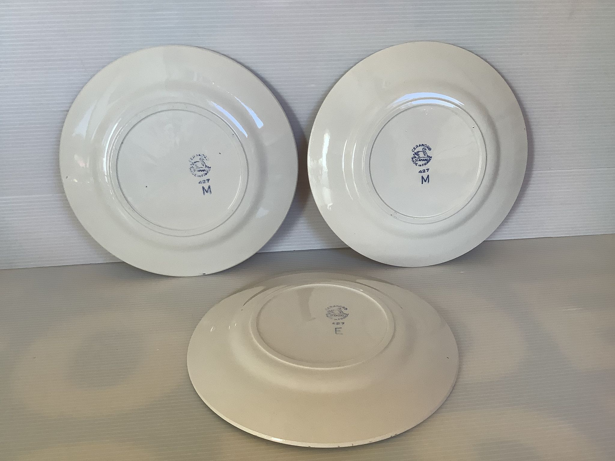 6 old earthenware plates blue flowers st Amand ceranord