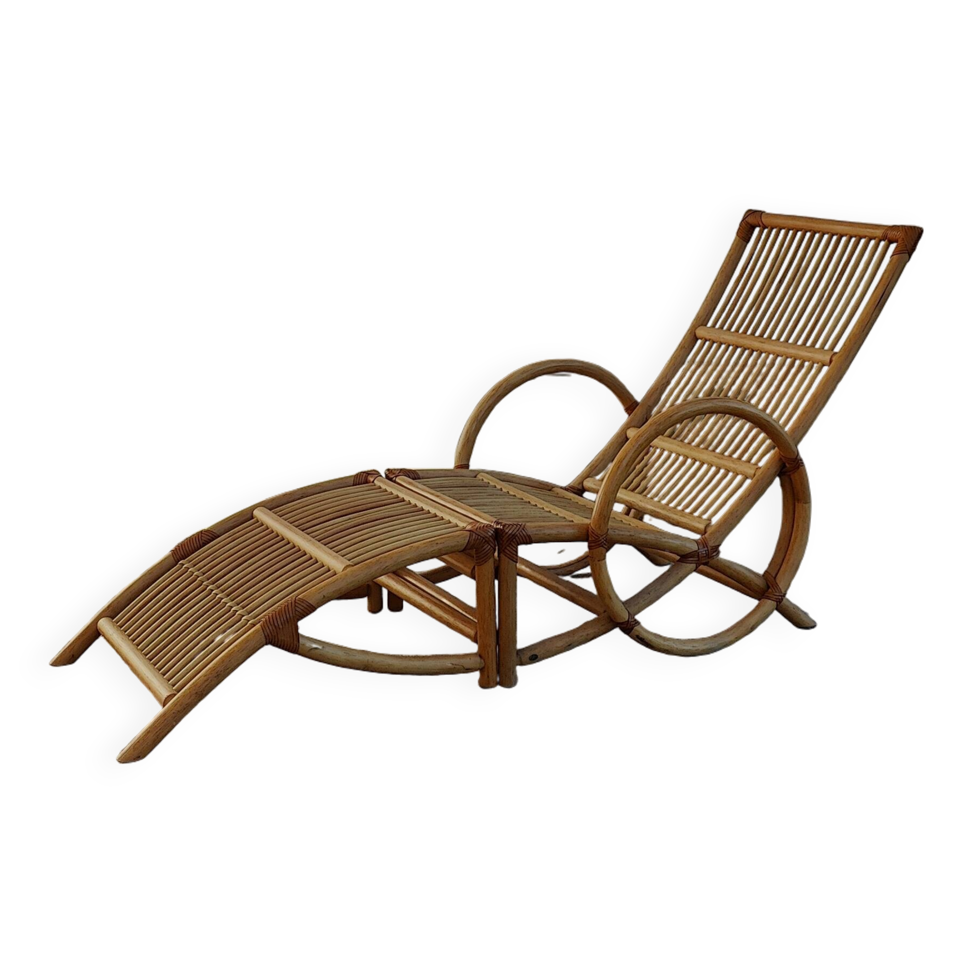 bamboo chair and footstool