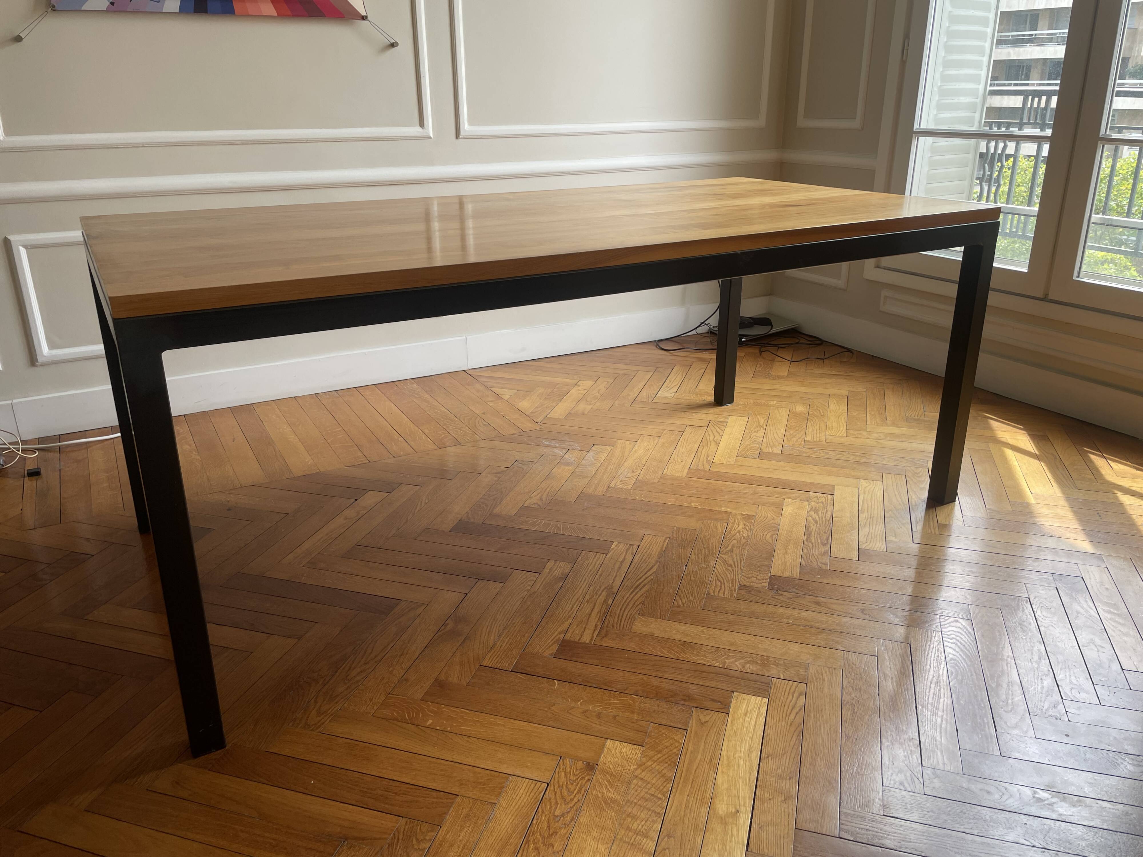 Table room & board parsons – noyer & metal structure – 183 × 91 cm