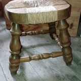 Pair of straw stools