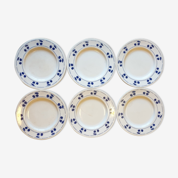 Ensemble de 6 assiettes à dessert vintage