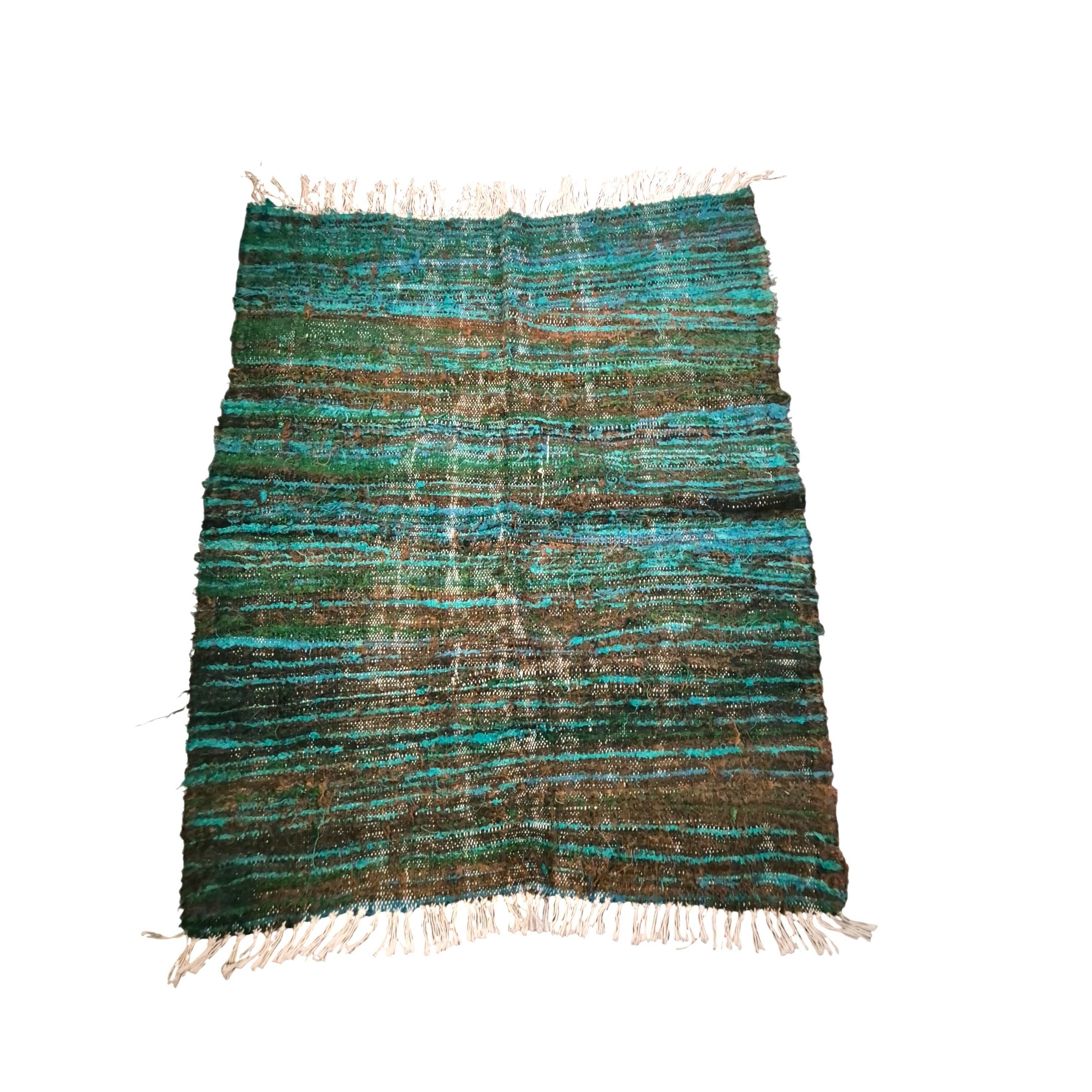 Boucherouite Berber kilim rug 110x130