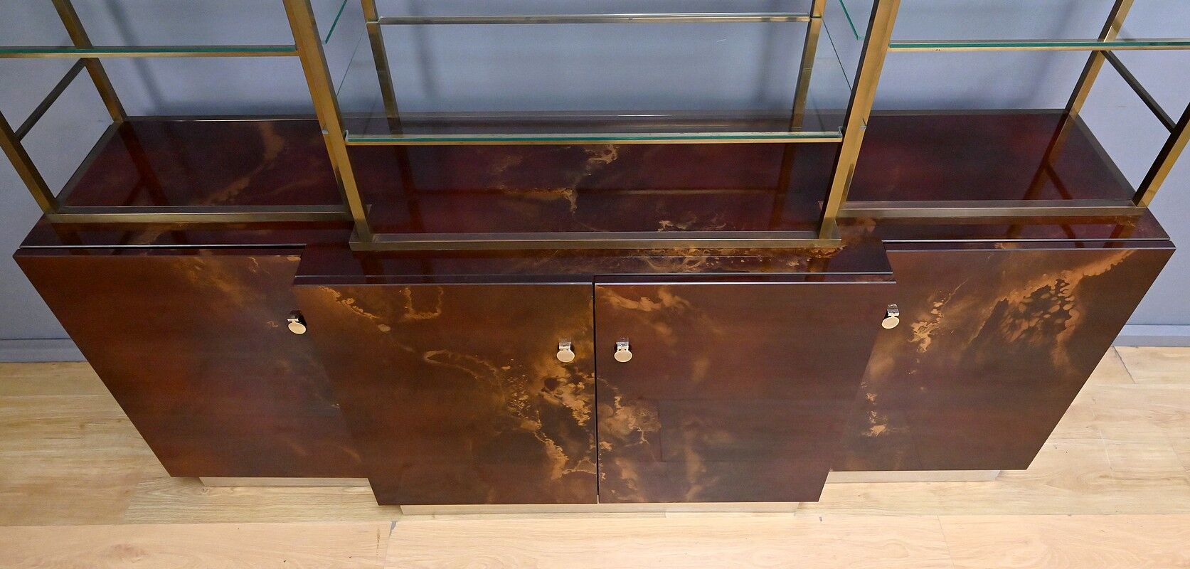 Rare lacquered library attributed to Guy Lefèvre, Maison Jansen – 1970