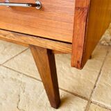 Vintage walnut commode with tapered legs circa 1950s