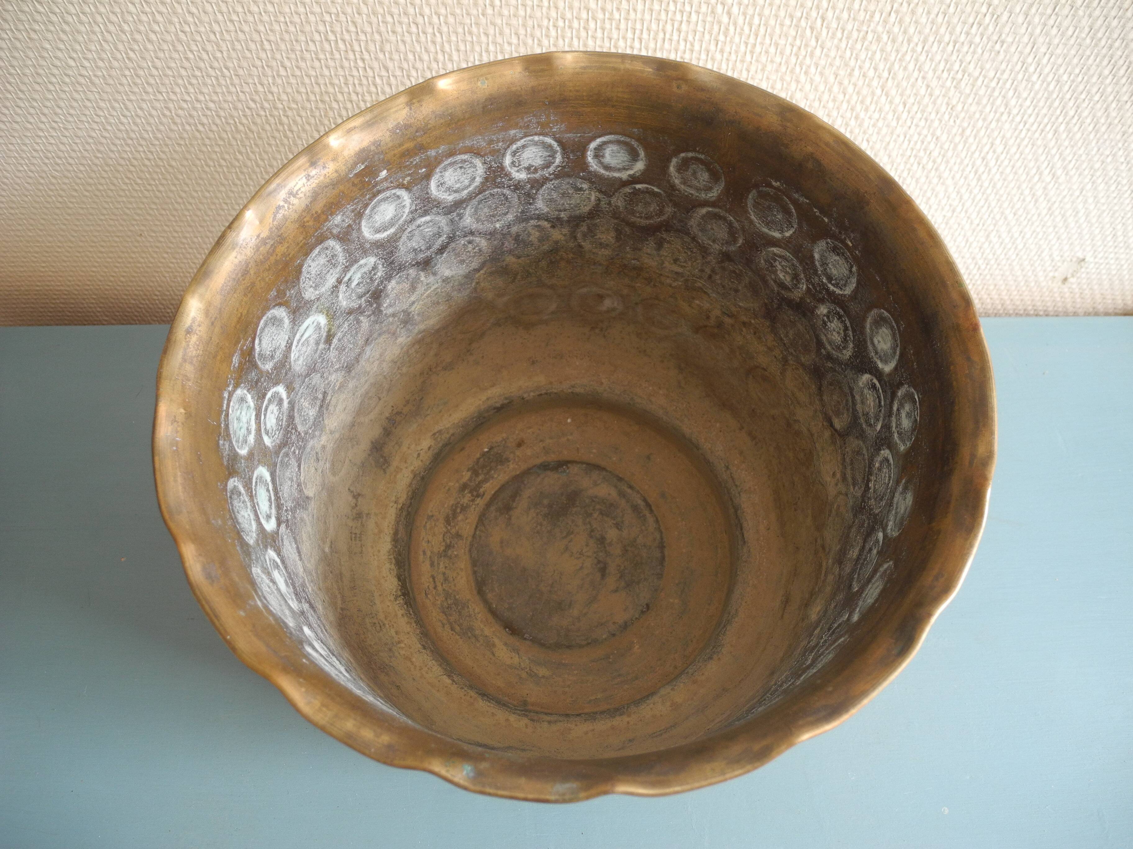 vintage brass flower pot cover
