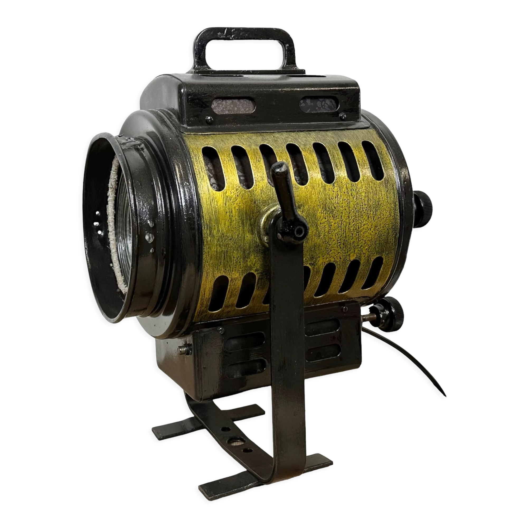 Vintage black theatre spotlight table lamp, 1960s