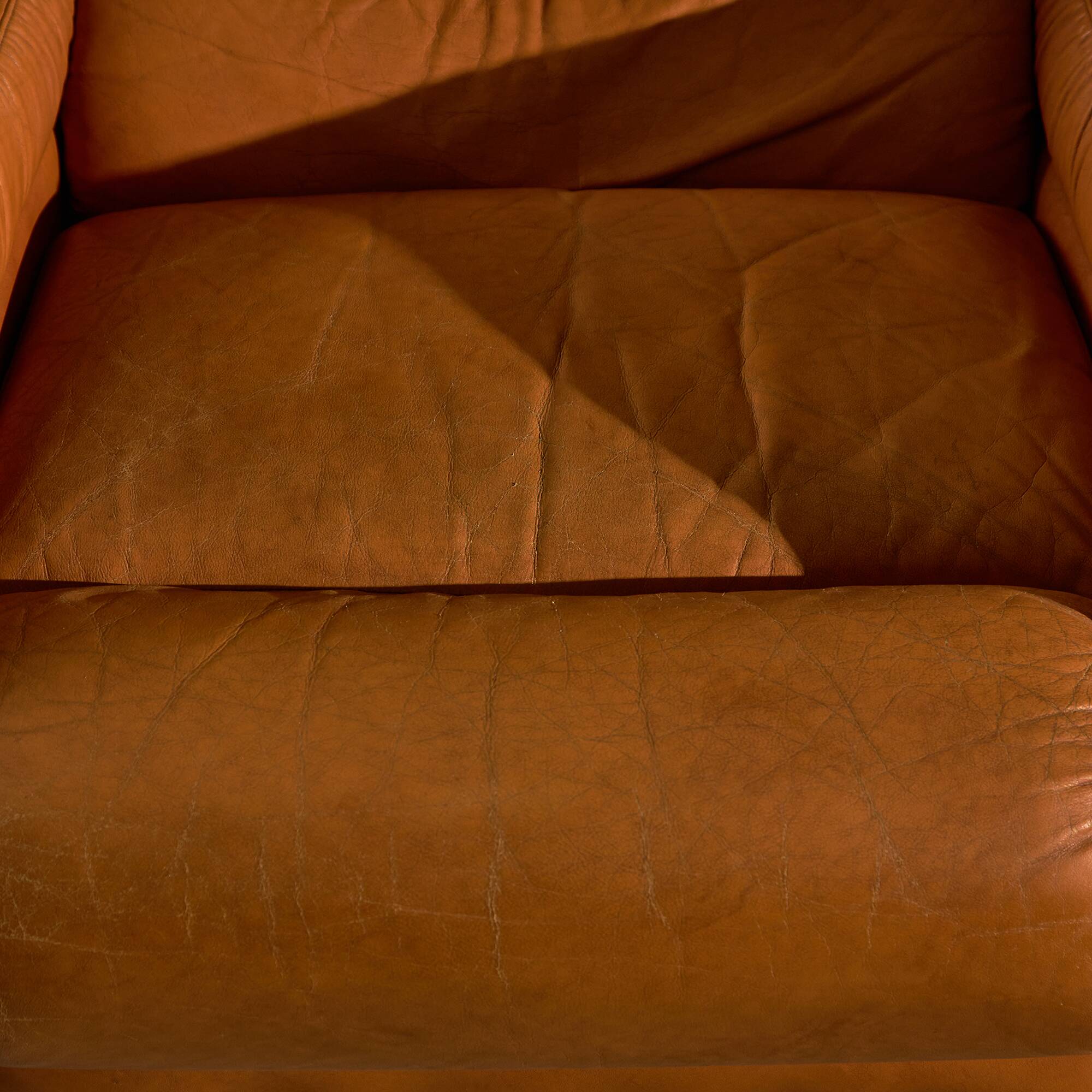 Light Warm Brown Leather Sofa Set