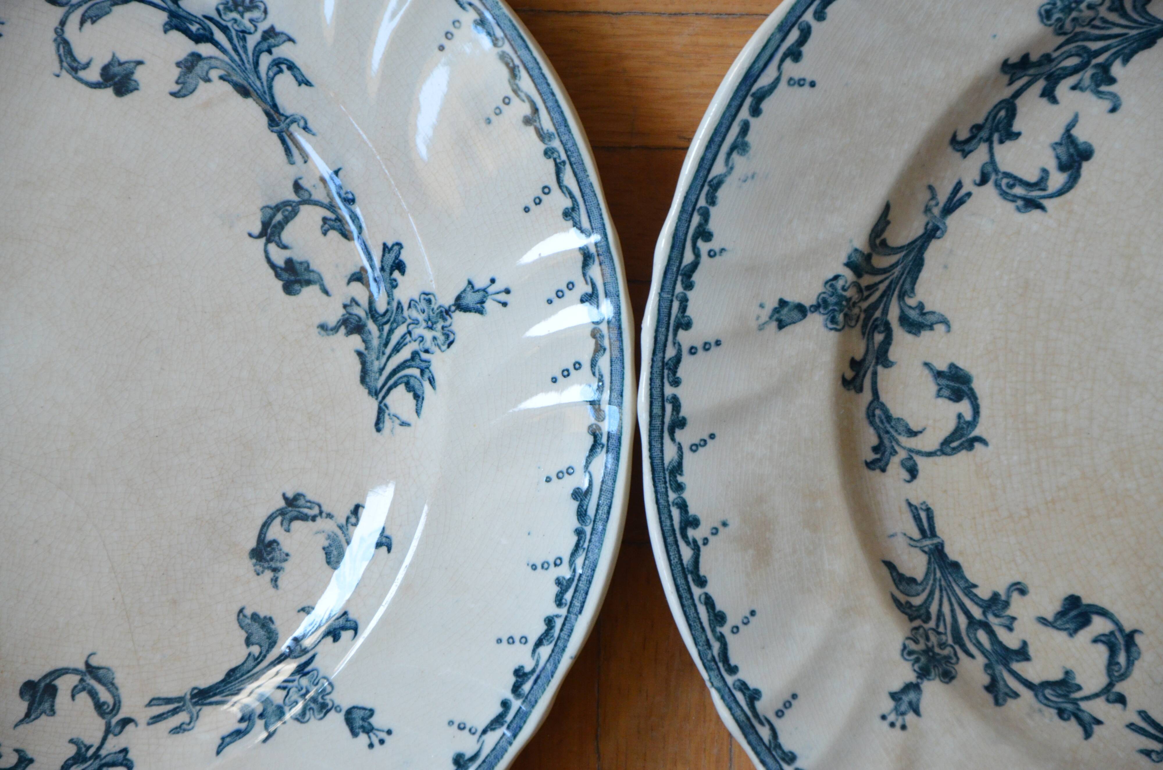 Lot de 4 assiettes Chantilly de la manufacture Longwy