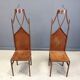 Pair of gothic french high back side chairs, 1960s