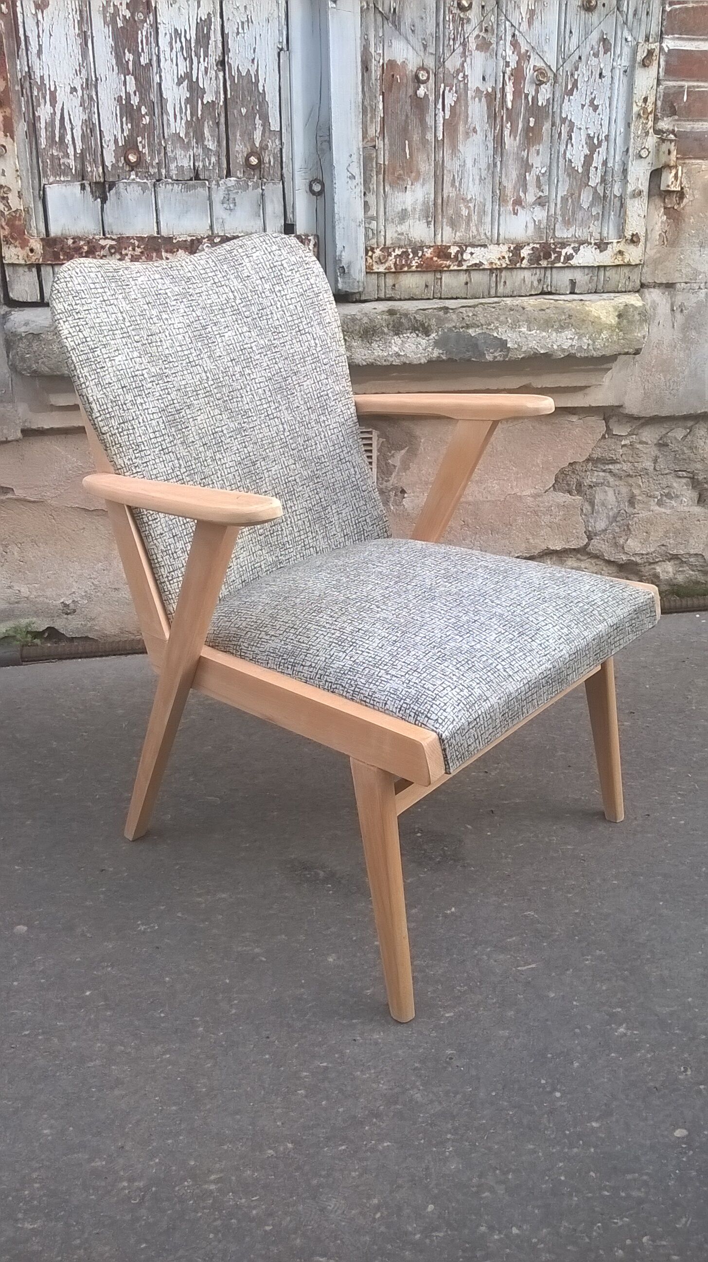 Scandinavian compass foot armchair