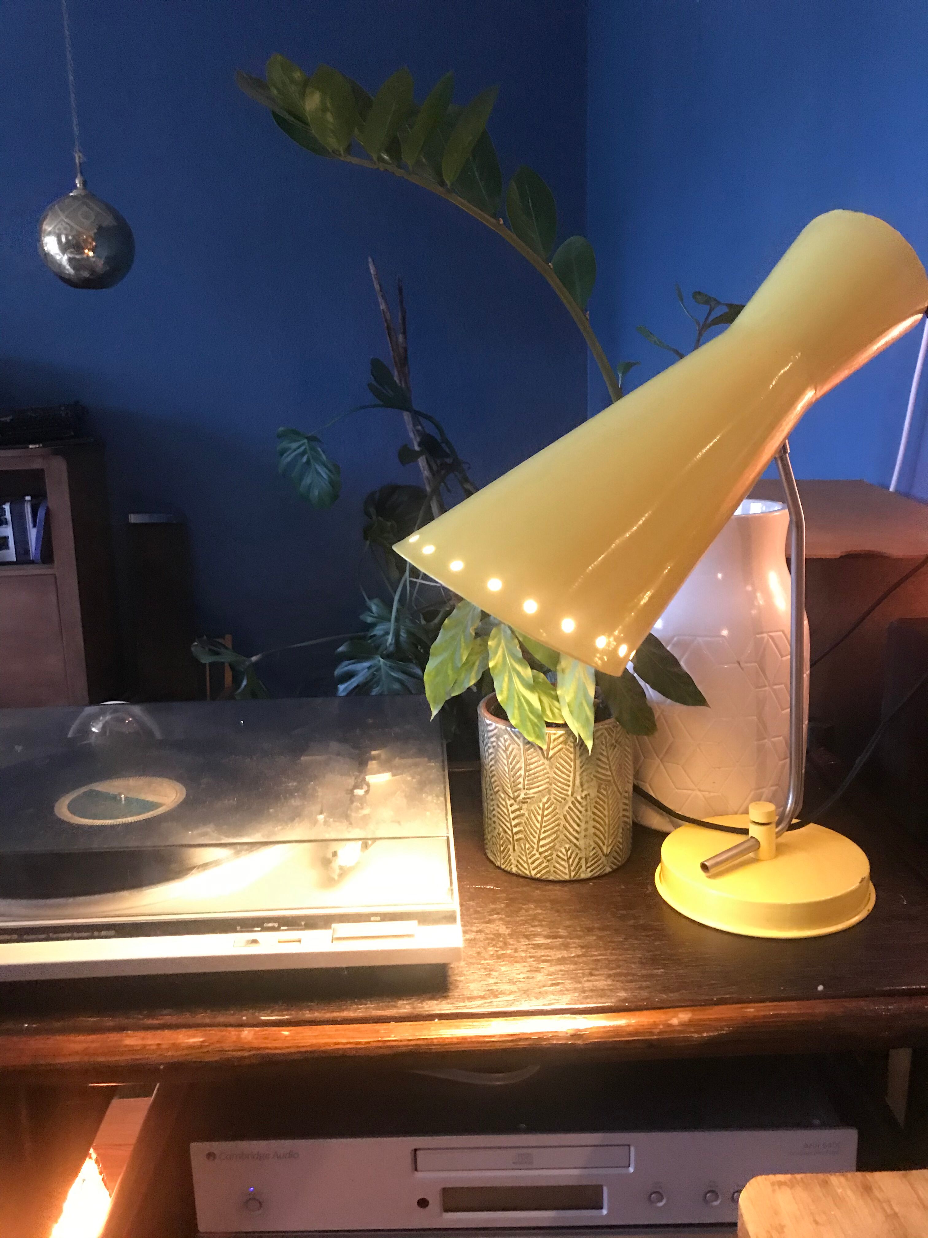 Vintage metal yellow lamp