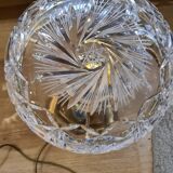 Large brass lamp with its crystal dome electricity redone in the 70s 50x22 cm