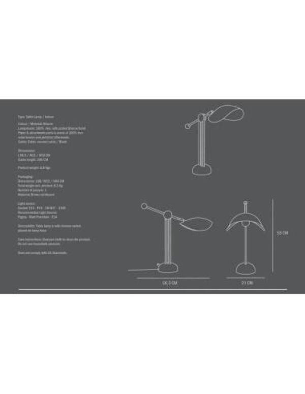 Lampe de table en bronze dans le style des années 1960, travail contemporain.