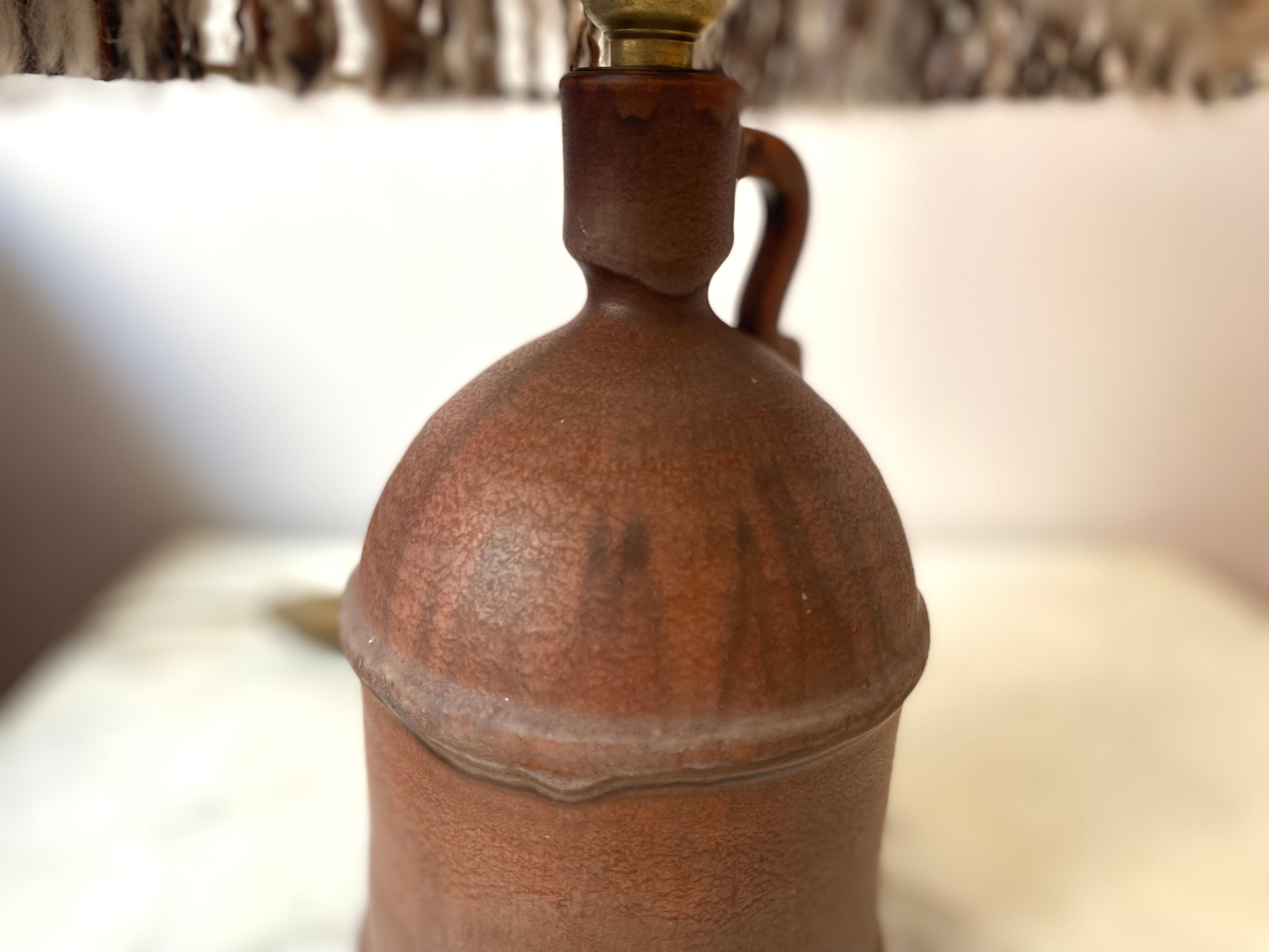 Living room lamp bedside pottery Ludovic and wool 50s vintage