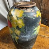 Terracotta vase with floral decoration