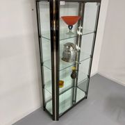 Antique display cabinet shelf in brass metal Italian design from the 70s