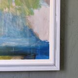 Contemporary "Summer Abstraction" Abstract Seascape by British Artist Ian Mood, Framed Oil Painting