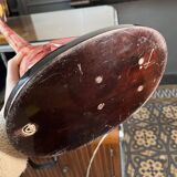 'bird' floor lamp by aldo tura, red goatskin parchment, ca 1950