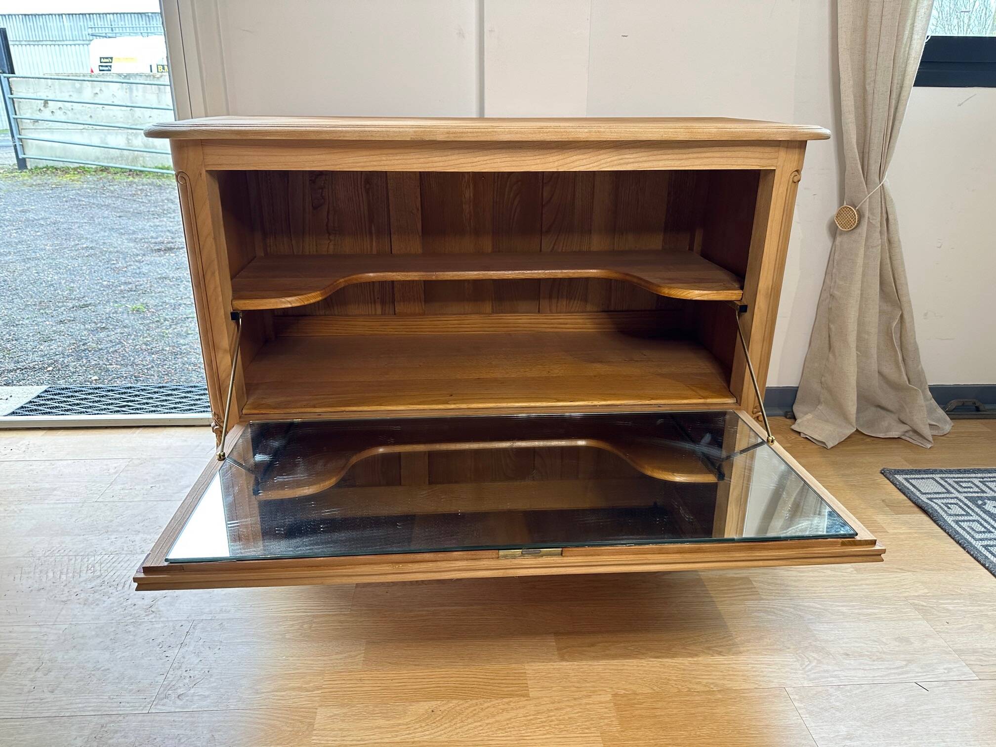 airbrushed bar cabinet