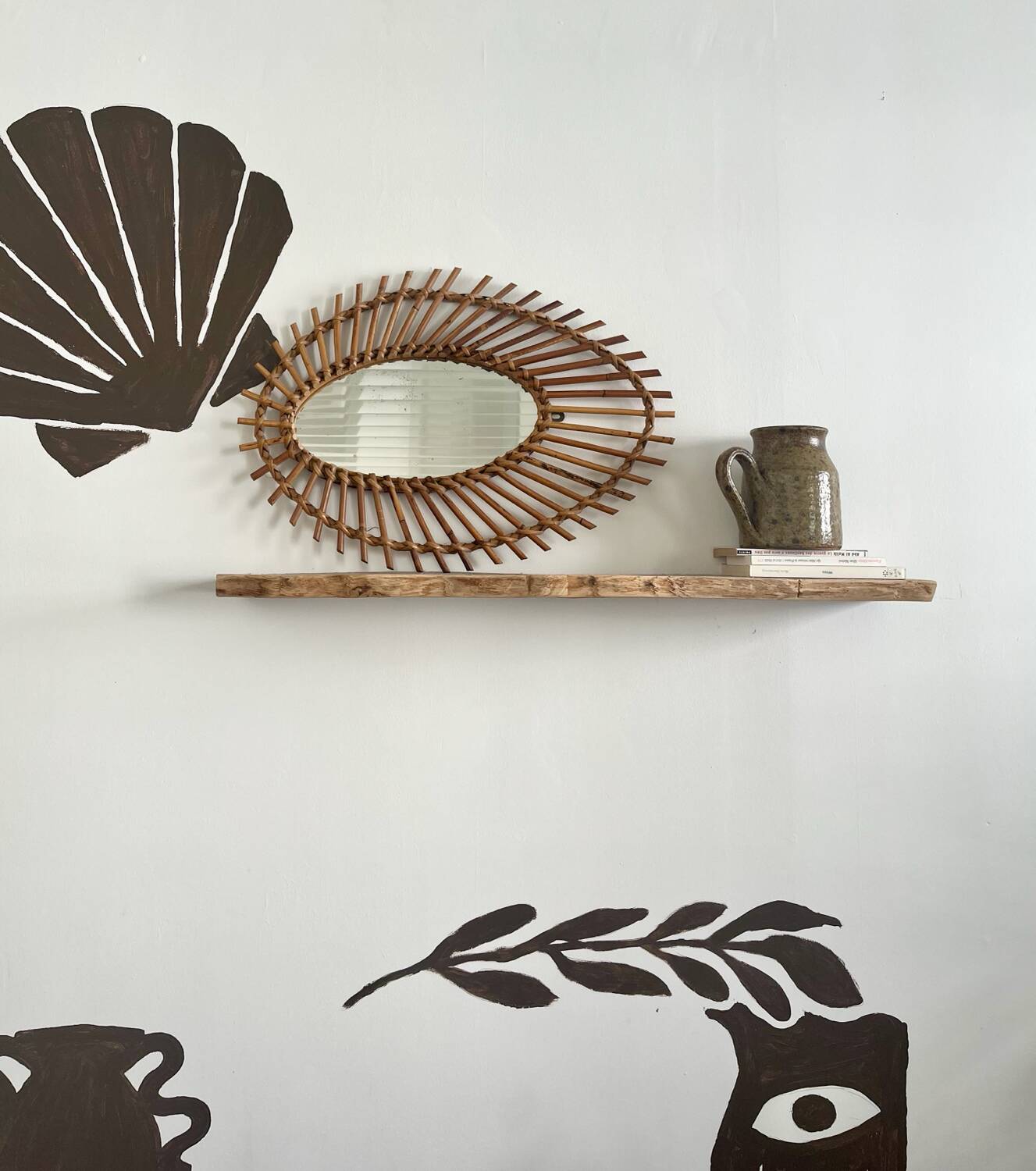 Vintage rattan mirror