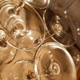 10 old cylindrical crystal glasses