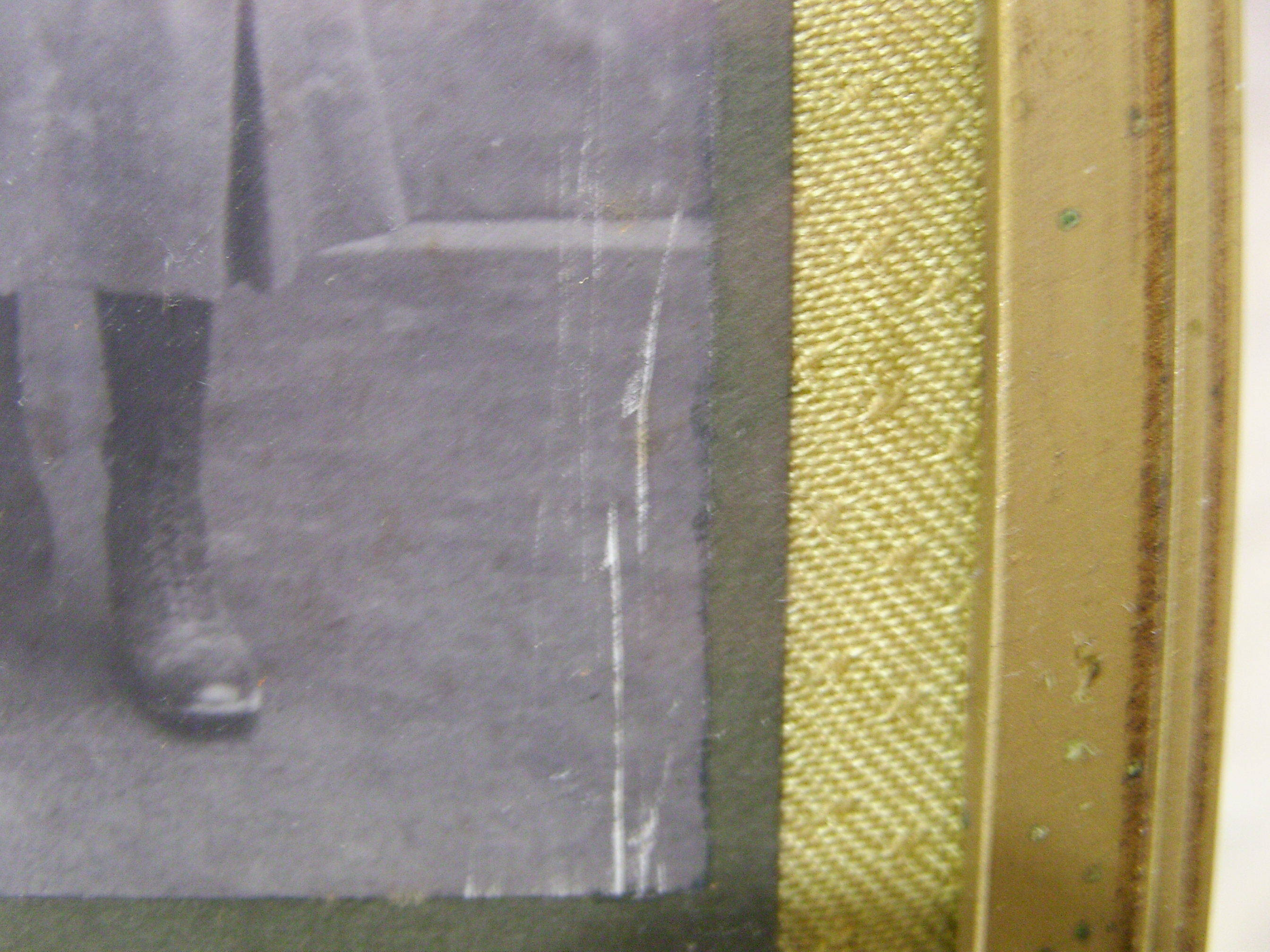 Former Art Deco photo frame with children's photo and wooden horse