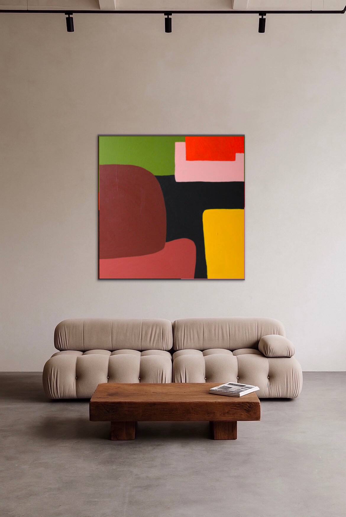 Joyful abstract on stretched canvas 80x80cm