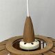 Scandinavian UFO Mushroom Pendants in Wood Veneer, 1970s