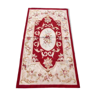 Vintage French carpet Aubusson handmade, 1Q03