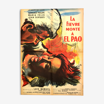 Original movie poster "The Fever Rises in El Pao" 1959 Gérard Philpe