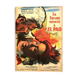 Original movie poster "The Fever Rises in El Pao" 1959 Gérard Philpe